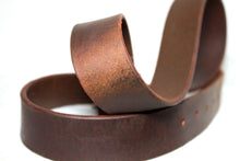 Load image into Gallery viewer, Handmade dark brown oiled leather belt, buffalo leather, big silver buckle, wide, thick leather  
