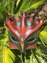 Load image into Gallery viewer, Leather mask - handmade in melbourne, hand tooled, festival, carnival
