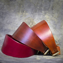 Load image into Gallery viewer, Whippet, Greyhound, hound handmade leather collar custom order.  Hand made and dyed collar from veg tanned cow leather. Buckle in solid brass with steel pin.  Different colours to choose from
