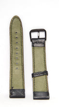 Load image into Gallery viewer, Hand made and hand stitched kangaroo leather watch strap black, made in Australia, 20mm
