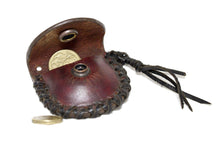 Load image into Gallery viewer, handmade leather laced key ring coin purse

