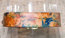 Load image into Gallery viewer, Marble/Tie dye handmade in Australia leather dog collar - for a big dog, brass buckle 
