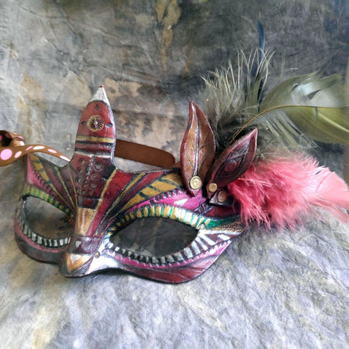 Handmade leather mask - carnival, festival, party