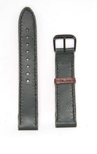 Load image into Gallery viewer, Hand made and hand stitched embossed kangaroo leather watch strap in green and brown, made in Australia, 20mm
